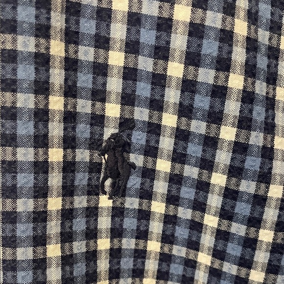 Polo by Ralph Lauren Black Men's Blue & Navy Plaid Seesucker Fabric Shirt Classi - Picture 3 of 5